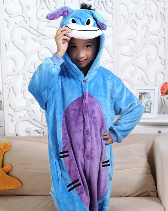 Unisex Children Clothing Donkey Animal Pajamas Cosplay Costumes kids clothes Boys Girls robe Flannel sleepwear Onesies Pyjama