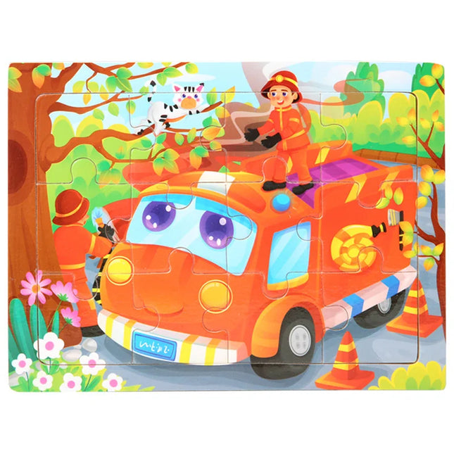 Montessori Wooden Toys for Children Cartoon Animal Jigsaw 3D Puzzle Board Game Educational Toys For Children Gifts