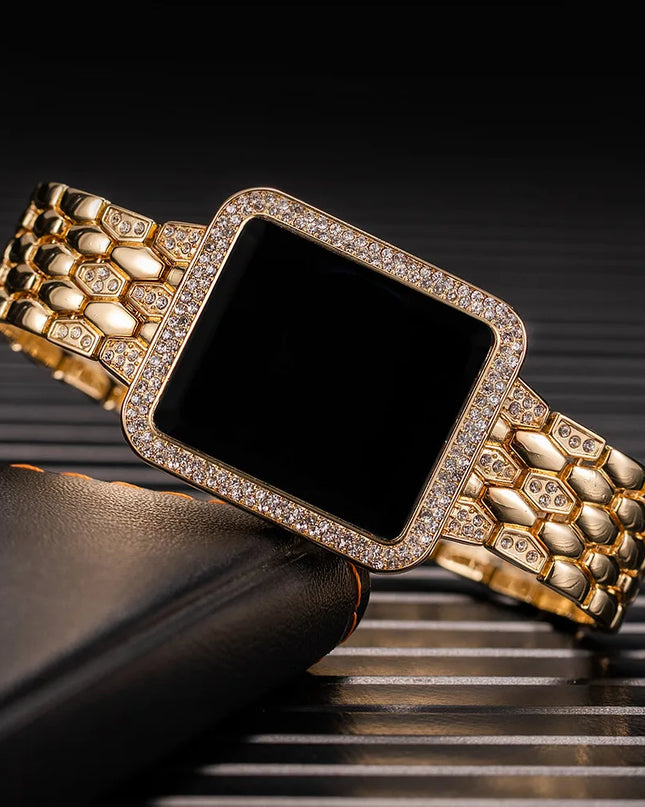 Women's Watches Famous Luxury Brand Women Digital Watch Fashion Rhinestone Stainless Steel Quartz Ladies Wristwatches Wathes