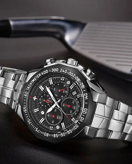 Sports Watches For Men Fashion Quartz Men Big Clock WWOOR Top Brand Luxury Military Full Steel Waterproof Chronograph Wristwatch