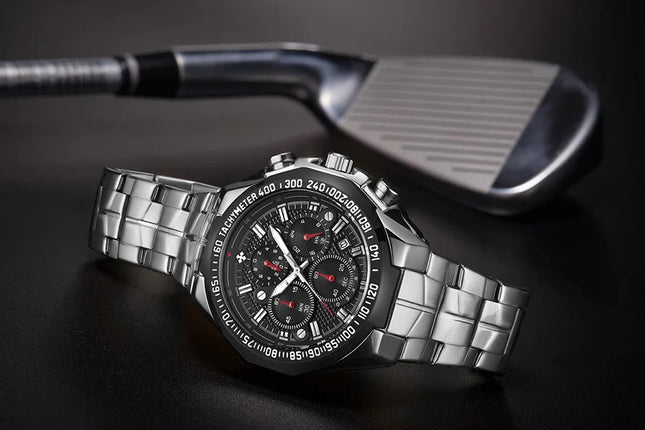 Sports Watches For Men Fashion Quartz Men Big Clock WWOOR Top Brand Luxury Military Full Steel Waterproof Chronograph Wristwatch