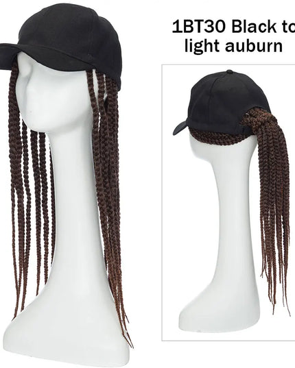 Snoilite synthetic long wavy baseball cap with hair extension hair integrate cap hat for women girl daily hair style wig