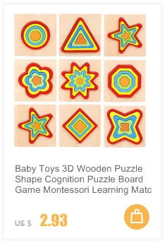 Montessori Wooden Toys for Children Cartoon Animal Jigsaw 3D Puzzle Board Game Educational Toys For Children Gifts
