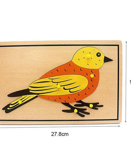 Children Educational Toys Montessori Materials Biology Wooden Skeleton Puzzle Frog Horse Tortiose Fish Bird Animal Toys for Boy