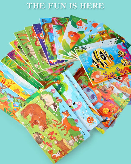 Montessori Wooden Toys for Children Cartoon Animal Jigsaw 3D Puzzle Board Game Educational Toys For Children Gifts