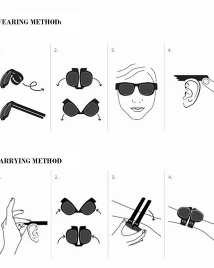New Folding Snap Ring Riding Sunglasses Sunglasses Sunglasses for Men Sunglasses Folding Bracelet SunGlasses UV400