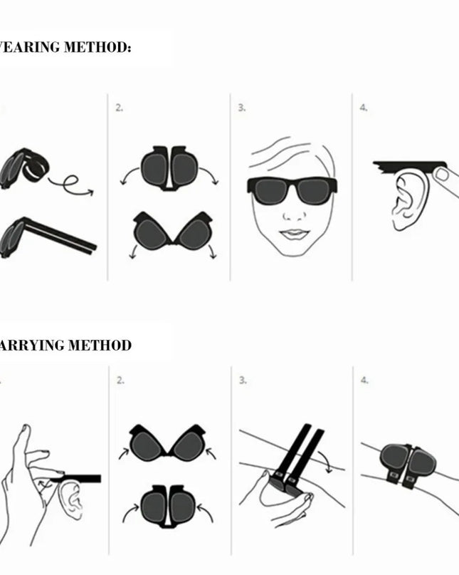 New Folding Snap Ring Riding Sunglasses Sunglasses Sunglasses for Men Sunglasses Folding Bracelet SunGlasses UV400