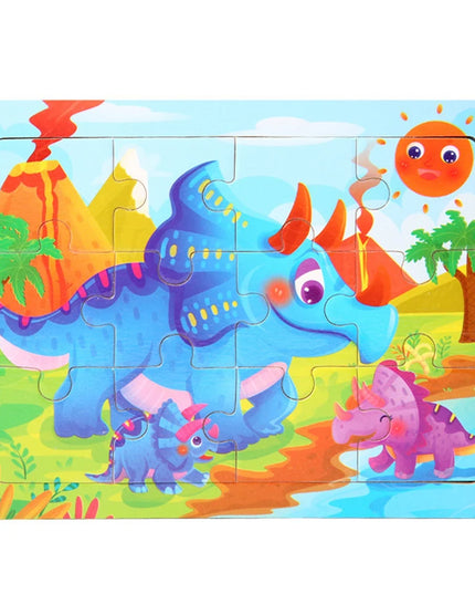 Montessori Wooden Toys for Children Cartoon Animal Jigsaw 3D Puzzle Board Game Educational Toys For Children Gifts