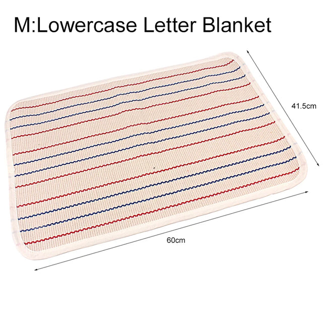 Montessori English Uppercase & Lowercase Letters Mat Cotton Blanket Mat for Movable Alphabets Montessori Language Learning Tool