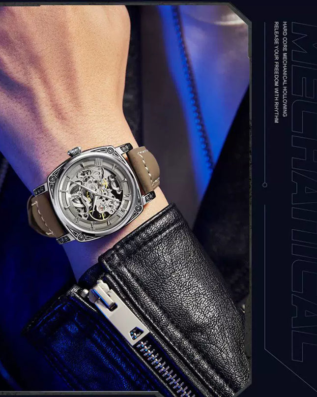 High-End Authentic Automatic Hollow Mechanical Watch Men Business Famous Watch Artificial Exactly the Same High-End Version Watch for Men