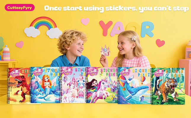 Montessori Sticker Book By Number For Kids Ages 3-8, Educational Busy Puzzle Book With Story, Creative Toys For Toddlers Gift