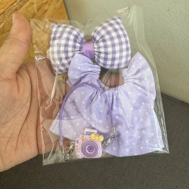For 17cm Labubu Doll Luxry Brand design Diy Accessories Dress Sweater Overalls T-shirt Hat Set For Labubu Trendy Clothing Gift