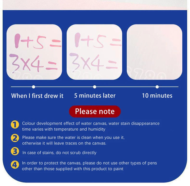 80x80CM Magic Water Drawing Mat Coloring Doodle Mat Montessori Painting Board Painting Pad Magic Pens Kids Educational Toy Gifts