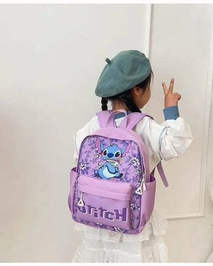 2025New Disney Lilo and Stitch Backpack Kawaii Cartoon Anime Printed Accessories Storage Bag Children's Casual Shoulder Bag Gift