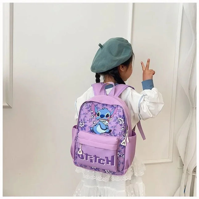 2025New Disney Lilo and Stitch Backpack Kawaii Cartoon Anime Printed Accessories Storage Bag Children's Casual Shoulder Bag Gift