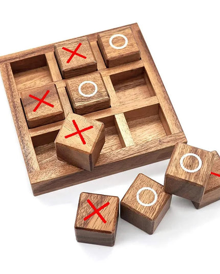 Wooden Tic Tac Toe Board Game XO Chess IQ Logic Toys Parent Child Interaction Party Spiele Juegos De Mesas Para Toda La Familia