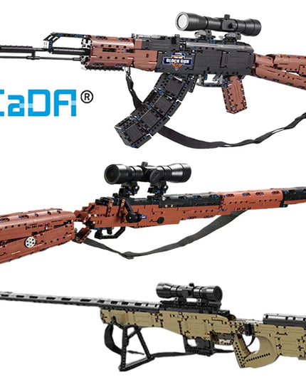 high power lens Cada City Police Military Weapon Sniper Rifle series Building Blocks WW2 For Assault Rifle Bricks Toys Kids Gift