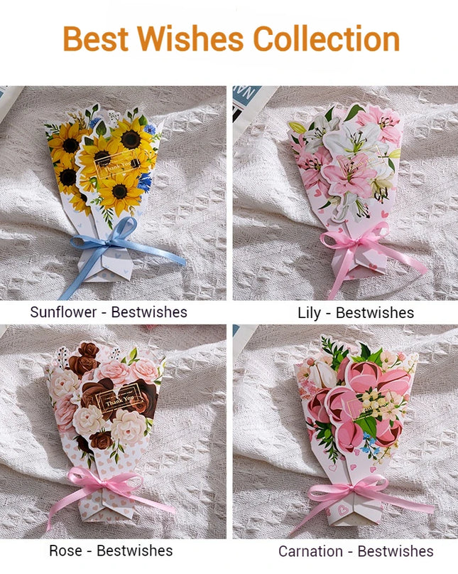 Creative Carnation Thanks Flowers Postcard Exquisite Beautiful Greeting Card Floral Birthday Cards Teacher Day Birthday Gifts