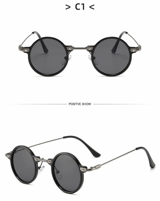 Round Sunglasses For Men Women Retro  Steampunk Sun Glasses Male Female Brand Designer Metal Frame Eyewear Shades Oculos De Sol