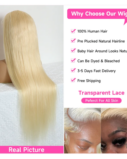 613 Blonde 360 Full Lace Wig Human Hair Pre Plucked Hd 13x4 13x6 Lace Front Wig Blonde Brazilian Straight Frontal Wigs For Women
