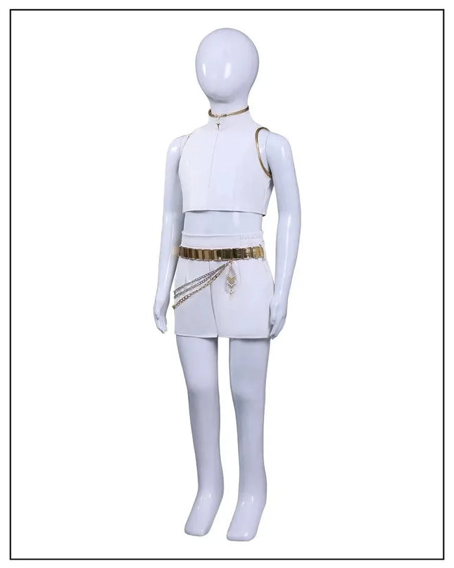 IN STOCK Rumi Mira Zoey White Leather Singing Suit Costume Set Halloween Carnival Role Play Party For Girls
