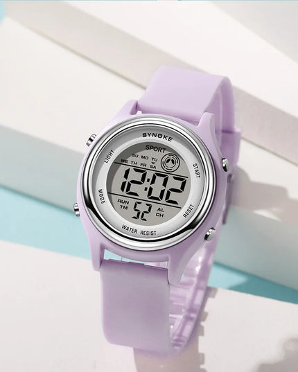 SYNOKE Colorful Children Seven Lights Watches Sport Students Digital Watch For Kids Waterproof Electronic Watch Shock Resist