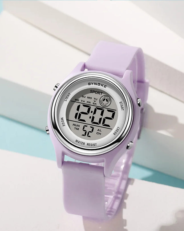 SYNOKE Colorful Children Seven Lights Watches Sport Students Digital Watch For Kids Waterproof Electronic Watch Shock Resist