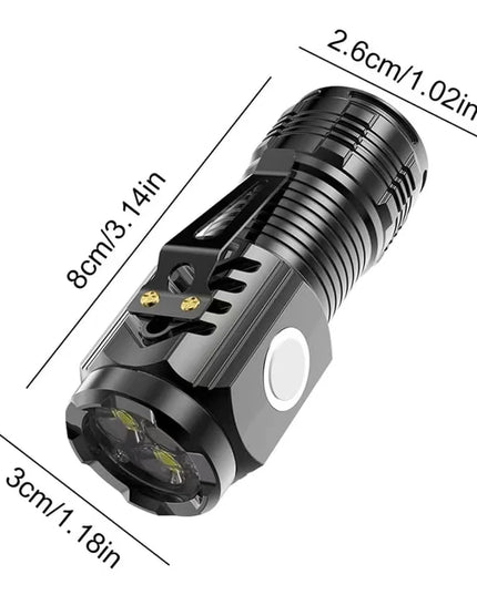 LED Strong Light Flashlight Rechargeable Multi functional for Long Range Portable Outdoor Home Mini Flashlight Cap Clip Light