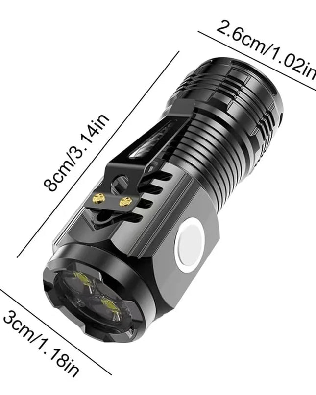 LED Strong Light Flashlight Rechargeable Multi functional for Long Range Portable Outdoor Home Mini Flashlight Cap Clip Light