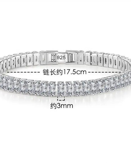 Real 3MM D VVS Moissanite Tennis Bracelet Passes Diamond Sparkling Test Solid S925 Jewelry Wedding Women Gift