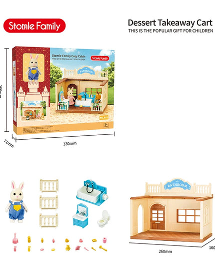 2025 New simulation furniture toys gift simulation room forest family small west house rabbit animal model home play toys