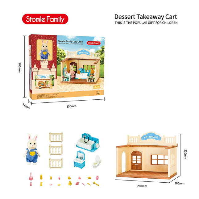 2025 New simulation furniture toys gift simulation room forest family small west house rabbit animal model home play toys