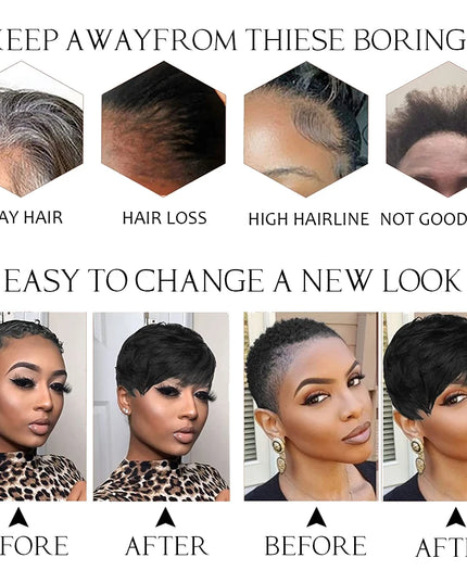 Short Human Hair Wigs for Black Women Pixie Cut Wig Human Hair Wig Glueless Wigs for Women Short Pixie Straight Human Hair Wigs