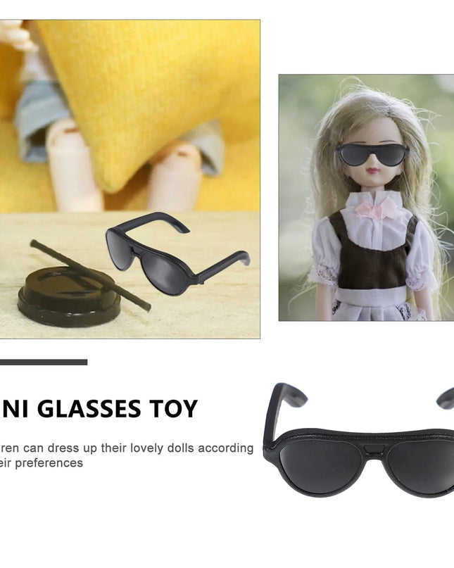 Mini Doll Glasses Mini Sunglasses Doll Sunglasses Black Mini Glasses Doll Black Sunglasses Mini Sunglasses for Crafts