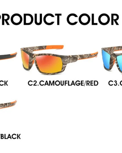 New Sunglasses for Men Sport Polarized Square Frame Camouflage Sun Glasses Driving Fishing Cycling Skiing Sun Eyewear UV400