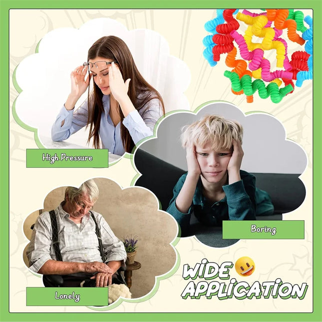 5/10 Pcs Pop Tubes Sensory Fidget Tubes with Autism Classroom Prizes Gifts Fidget Toy Sensory Learning Tubes for Anxiety