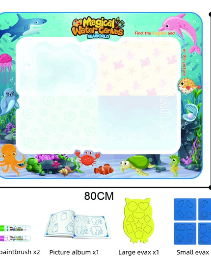 Magic Water Drawing Mat Extra Large Water Doodle Toy Set Painting Board Children Educational Toys Gift for Kids Multiple Size