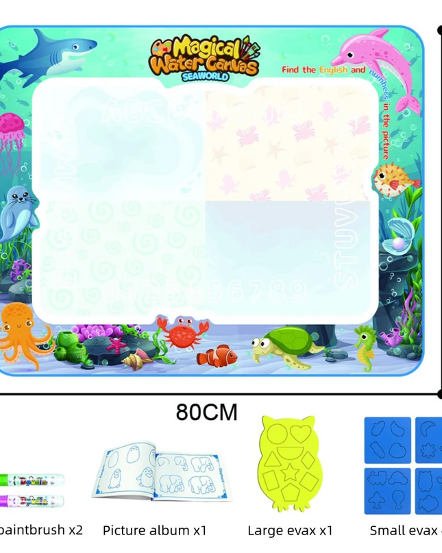 Magic Water Drawing Mat Extra Large Water Doodle Toy Set Painting Board Children Educational Toys Gift for Kids Multiple Size