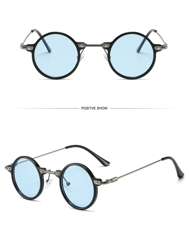 Round Sunglasses For Men Women Retro  Steampunk Sun Glasses Male Female Brand Designer Metal Frame Eyewear Shades Oculos De Sol
