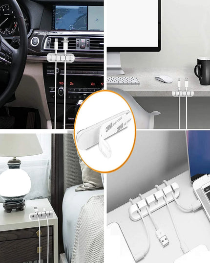 Cable Cord Wire Organizer Silicone USB Cable Winder Management Clips Self Adhesive for Mouse Keyboard Headset For iPhone Huawei