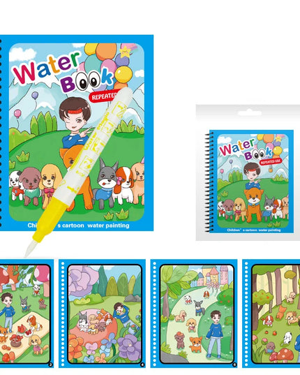 Montessori Toys Reusable Coloring Book Magic Water Drawing Book for Kids Toddler Toy Painting Book Educational Toys for Children