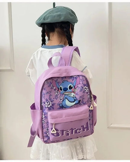2025New Disney Lilo and Stitch Backpack Kawaii Cartoon Anime Printed Accessories Storage Bag Children's Casual Shoulder Bag Gift