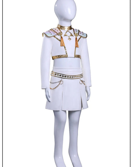IN STOCK Rumi Mira Zoey White Leather Singing Suit Costume Set Halloween Carnival Role Play Party For Girls