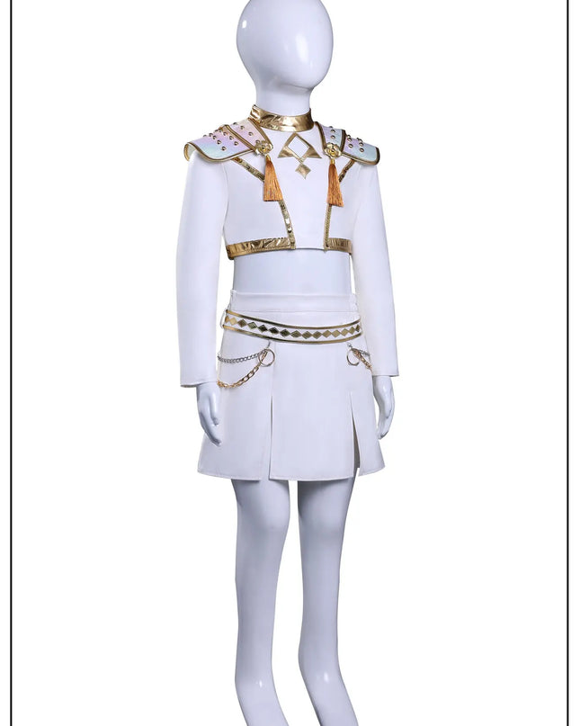 IN STOCK Rumi Mira Zoey White Leather Singing Suit Costume Set Halloween Carnival Role Play Party For Girls