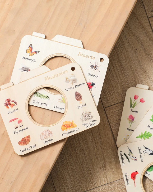 Montessori Wood Book Toys Educational Toys Outdoor Animals Plants Cognitive Puzzle Toys for Kids Wooden 0 12 Months Baby Toys