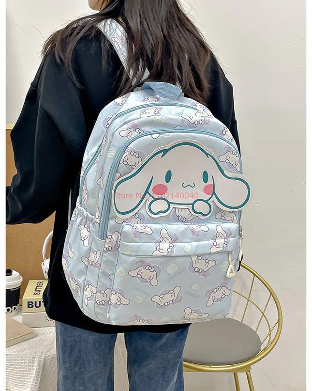 Sanrio Backpack For Kids Cartoon Hello Kitty Kuromi Bookbag Student Teenager Girl Boy Nylon Shoulders Bag Schoolbag Kawaii Bags