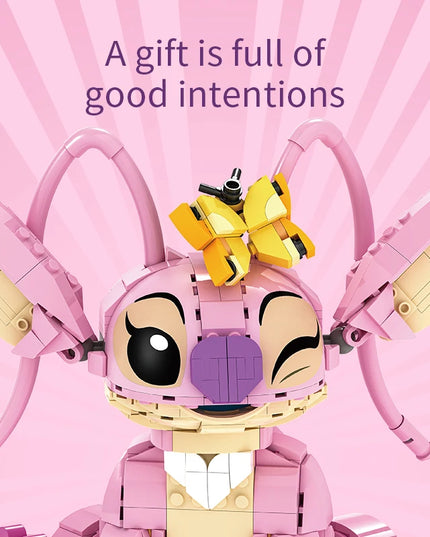 New Stitch Angel CP Building Blocks 2025 - Large Piece Cartoon Toys with Moving Ears Kids Assembly Gift for Boys Girls Birthday