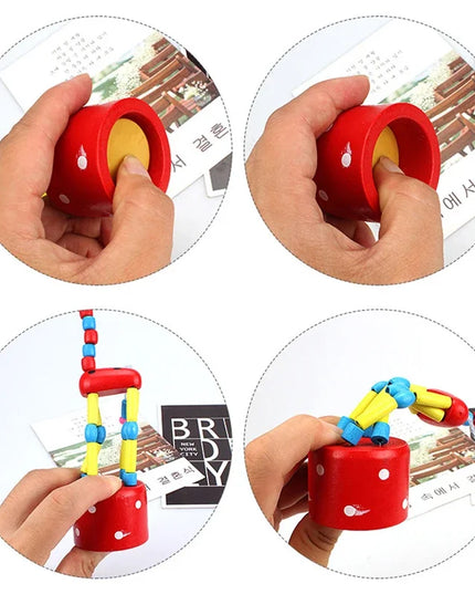 Montessori Educational Toy Kid Wooden Toys for Children Early Learning Exercise Baby Fingers Flexible Materials Giraffe Toy Gift