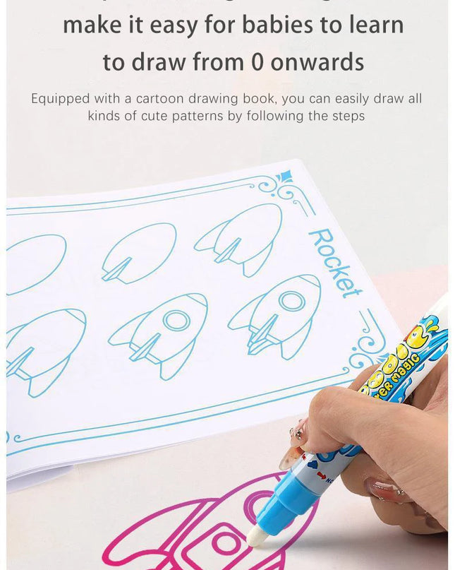 80x80CM Magic Water Drawing Mat Coloring Doodle Mat Montessori Painting Board Painting Pad Magic Pens Kids Educational Toy Gifts