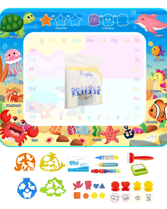 Magic Water Drawing Mat Coloring Doodle Mat with Magic Pens Educational Toys  Painting Board Montessori Toys for Kids Gifts